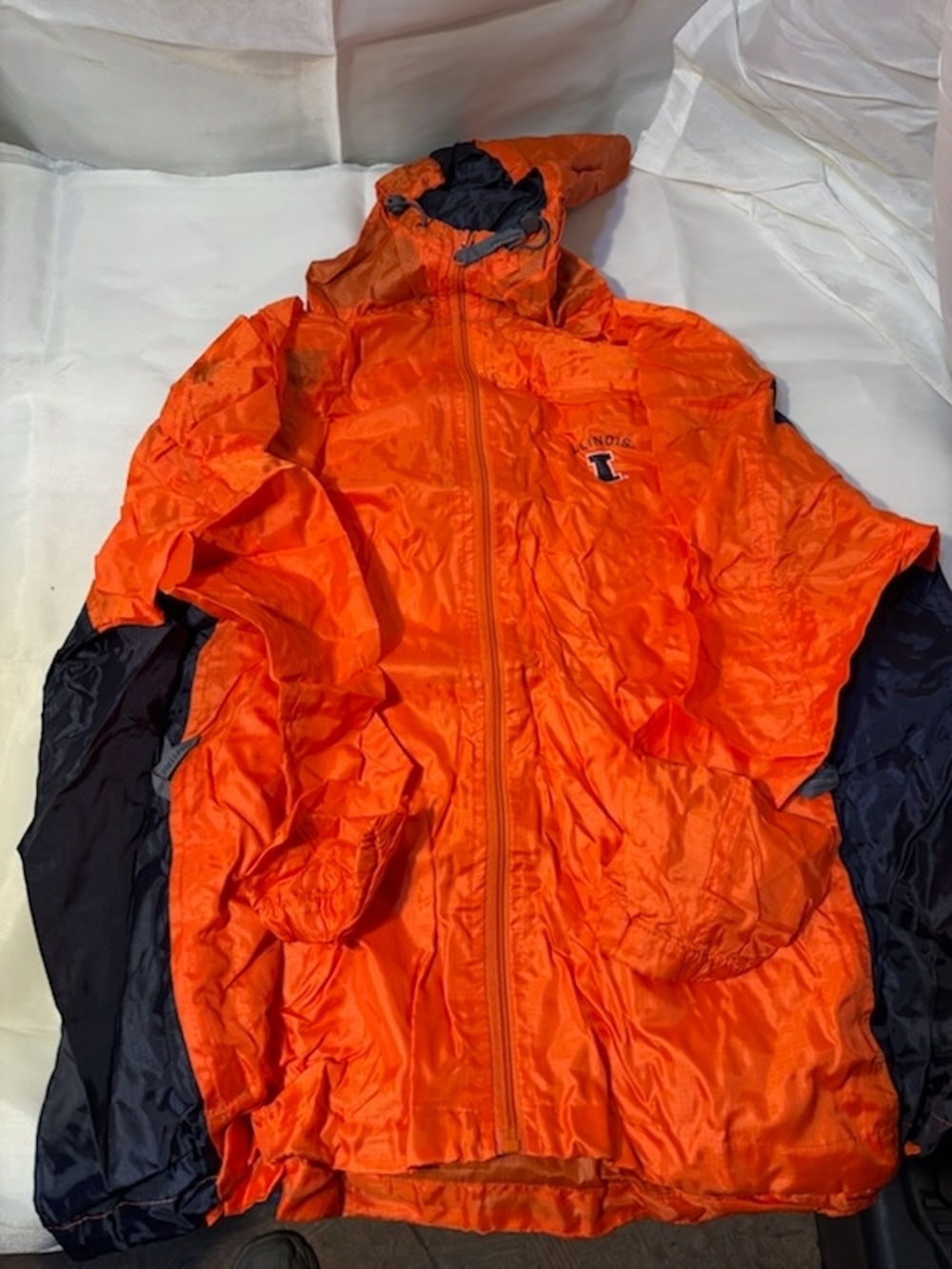 Illinois Colosseum Orange Packable Wind Jacket with Gray Logo Patch
